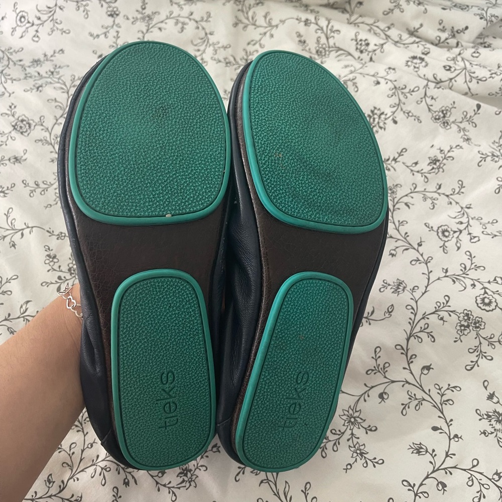 Tieks California Navy Blue and teal Flats - Picture 3 of 14